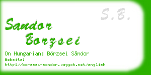 sandor borzsei business card